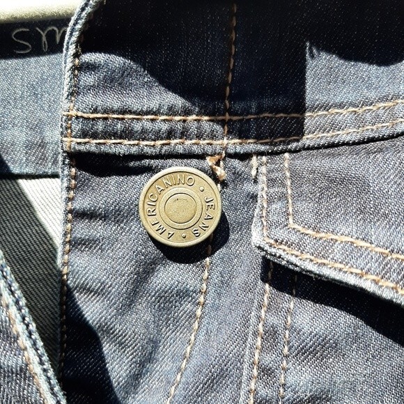 Americanino Blue Denim Jean Jacket Trucker Stretchy Cotton Elastane Size S - Picture 13 of 14